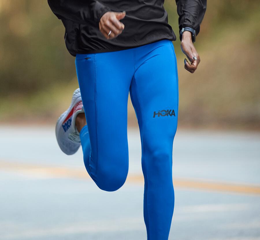 Hoka Australia One One Performance Crop Tight - Womens Pants Blue - JXVQU-7456